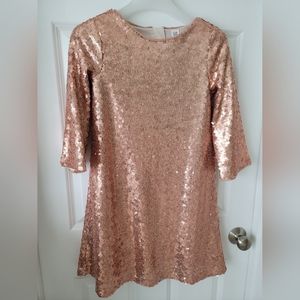 Gap kids' girls' sequence 3/4 sleeves dress